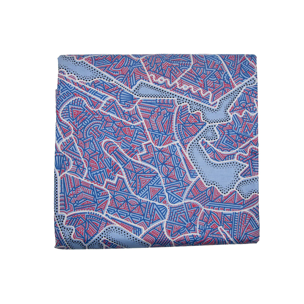 Wax Print Fabric | Java - 100% cotton, 6 yards, 5.486 meters, Holland | Pattern#501