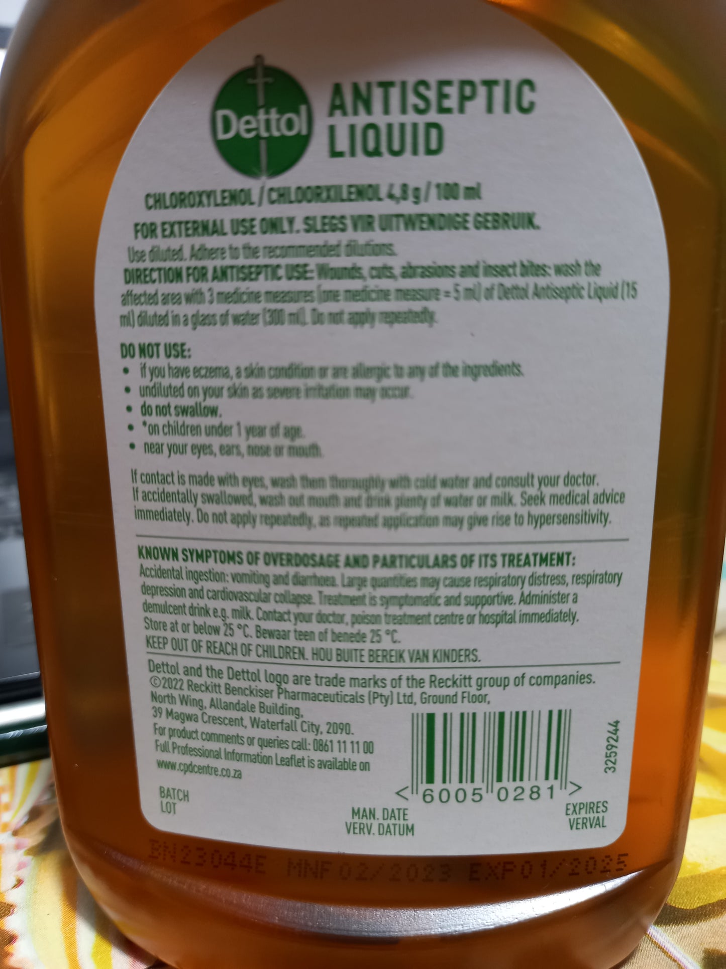 Liquido antisettico 250 ml